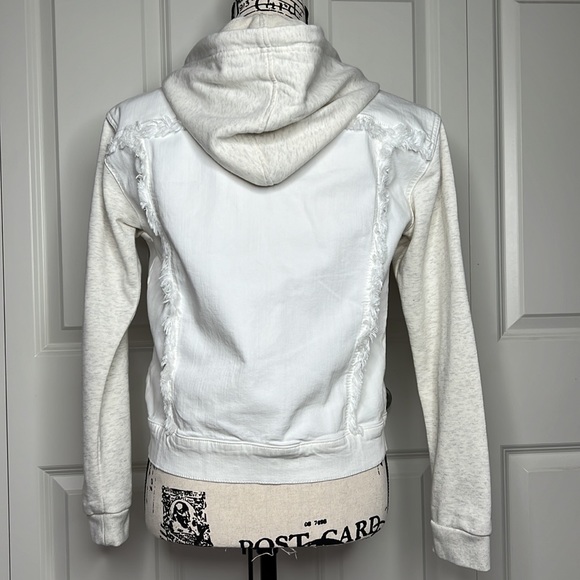 NWOT Splendid Jesse Mix Media Hooded Jacket Off White Size Small - Picture 7 of 13